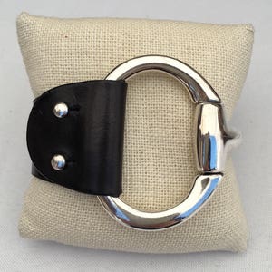 BLACK leather cuff Snaffle Bit bracelet black snaffle bit cuff cuff bracelet leather bracelet image 2