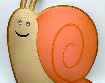 Snail Shaped Birthday Card – Handmade Fold-It Greeting for Kids, Themed Parties & Special Occasions