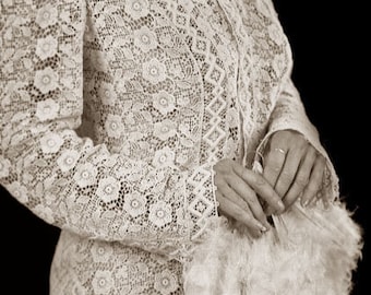 Lace Edwardian Jacket Nostalgic Sepia Tone PHOTOGRAPH by Andrew E. Cier