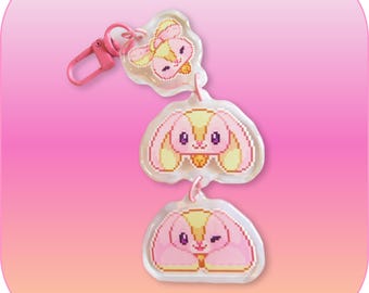 Pixel Sprite NoopyNu Tiered Acrylic Keychain [Birthday Nu]