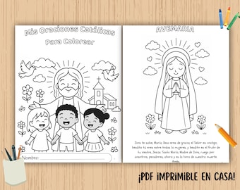 Oraciones Católicas para Niños para Colorear - Español (PDF)