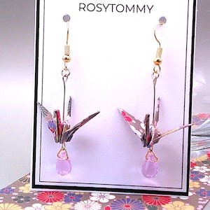 Handmade Paper Crane Origami Earrings Lightweight Jewelry Party Jewelry Special Occasion Anniversary Gift Unique Earrings Birthday Gift