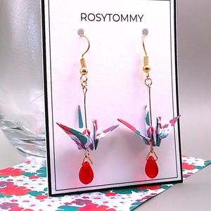 Handmade Paper Crane Origami Earrings Lightweight Jewelry Party Jewelry Special Occasion Anniversary Gift Unique Earrings Birthday Gift