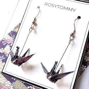 Origami Crane Earring Birthday Gift for Party Jewelry Design Inspiration Asian Style Statement Piece Unique Earrings Oriental Accessory