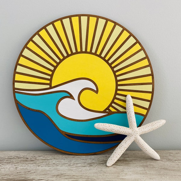 Beach Wall Art Wood Etsy