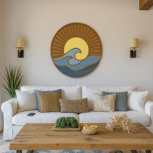 Beach Wave Decor Wood Ocean Wall Art Beach House Decor California Coastal Wood Art Boho Coastal Decor Wedding Gift Housewarming Gift for Her