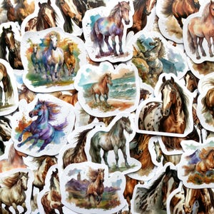 Horse Sticker for Cup Western Aesthetic Wild Horse Waterproof Vinyl Decal Junk Journal Cowgirl Party Favors For Equestrian Lover