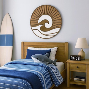 Beach Wave Decor Wood Ocean Wall Art Beach House Decor California Coastal Wood Art Boho Coastal Decor Wedding Gift Housewarming Gift for Her