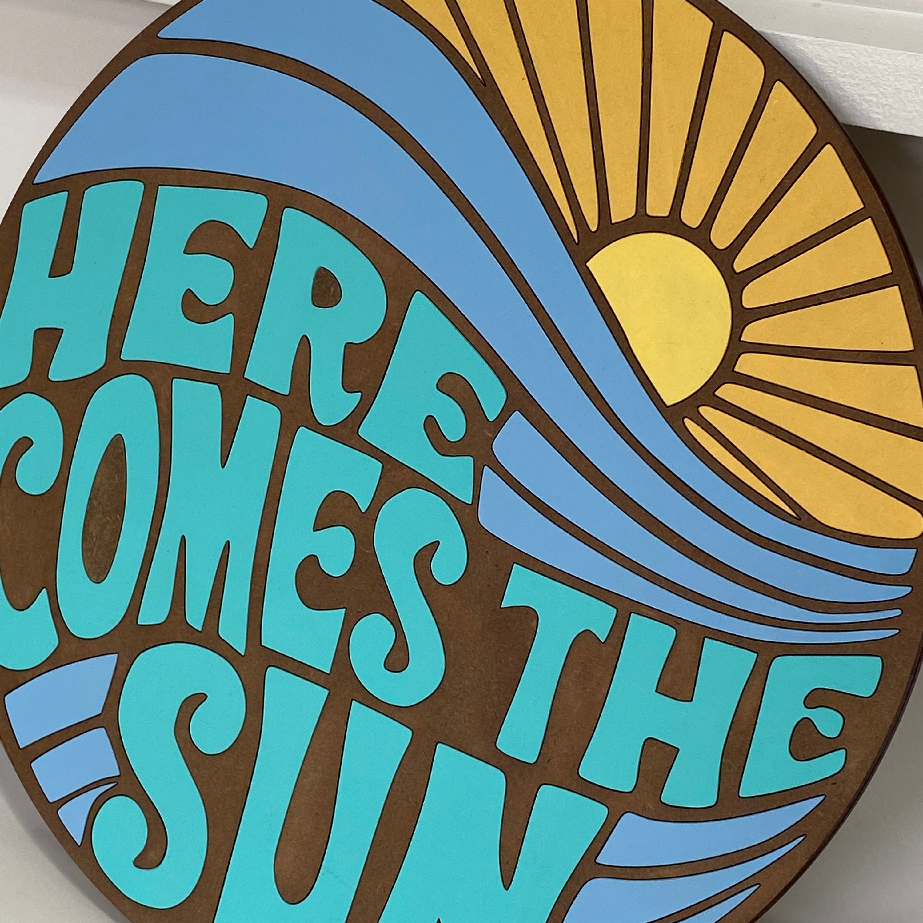 Sunrise Beach Decor Beach House Sign Here Comes the Sun Wood Sign ...