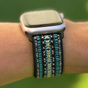 Woven Nylon Apple Watch Band – Boho Pattern Strap 38–49mm, Adjustable, Colorful Smartwatch Strap