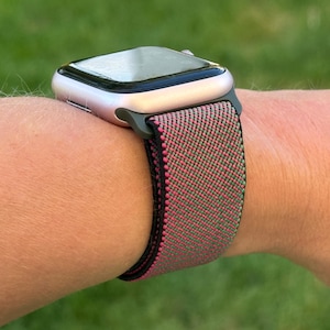 Colorful Woven Nylon Apple Watch Bands • Multiple Colors • Breathable Sport Straps with Buckle • Fits 38–49mm Series 1–10 SE Ultra