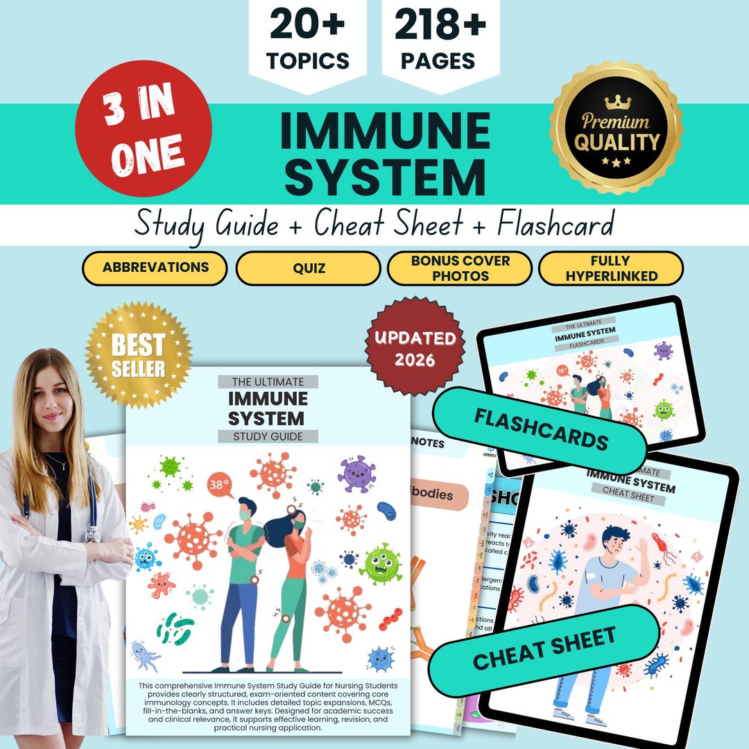 Immune System Notes – Study Guide, Cheat Sheet & Flashcards for Nursing ...