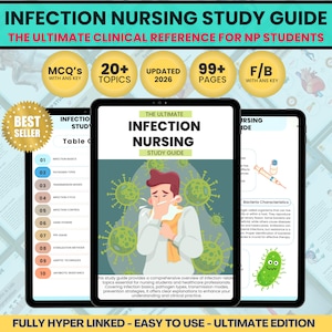Guía de estudio de enfermería sobre infecciones / EPI, aislamiento, transmisión, precauciones y enfermedades / PDF clínico para enfermeras y estudiantes de enfermería