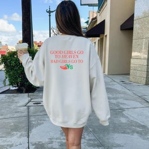 Funny Chili Pepper, Good Girls Go To Heaven Bad Girls Go To Chili&#39;s, Humorous Quote for Women, Casual Gift Idea, Instant PNG Download