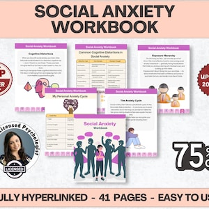 Anxiety worksheets, therapy office resources, anxiety bundle, social anxiety, test anxiety, school counselling, therapist tools, DBT CBT SEL