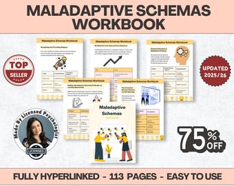 Maladaptive Schemas Workbook & Schema Therapy Worksheets, schema imagery rescripting worksheets, schema therapy modes, maladaptive patterns