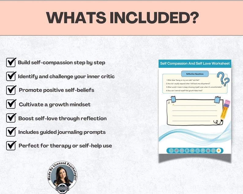 Self Compassion and Self Love Worksheet, 75+ Pages, 10+ Topics ...