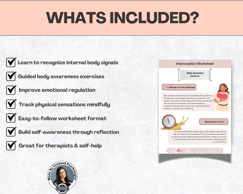 Interoception Improvement Worksheet.pdf Interoception Skills Worksheets, 47+ Pages, 10+ Topics, Hyperlinked ...