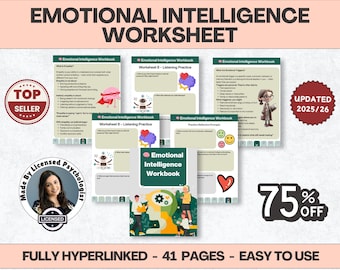 Emotional Intelligence Worksheets, Sitting with Emotions and Improving Emotional Regulation Skills, Reacting vs Responding Therapy Resource