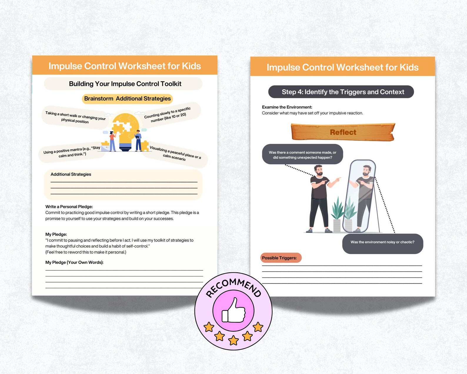 Impulse Control Mega Bundle Workbook, Emotional Regulation, Therapy ...