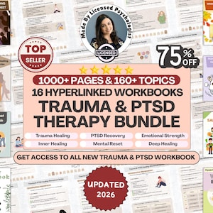 Trauma Workbook Mega Bundle: Healing from Trauma, Childhood Trauma, PTSD, 1000 Pages, 160 Topics, 16 Hyperlinked Workbooks(Digital Download)