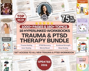 Mega pakiet ćwiczeń z traumą: Leczenie traumy, traumy z dzieciństwa, PTSD, 1000 stron, 160 tematów, 16 hiperłączy do ćwiczeń (do pobrania w wersji cyfrowej)