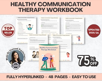 Healthy Communication Therapy Handouts: Build Assertiveness, Active Listening Skills, Conflict Resolution, Emotional Intelligence