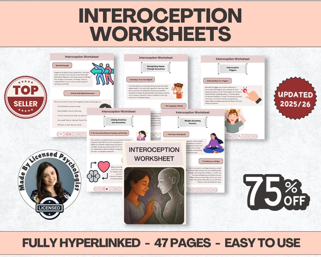 Interoception Task Ideas Interoception Skills Worksheets, 47+ Pages, 10+ Topics, Hyperlinked ...