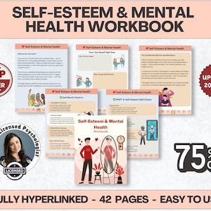Self Esteem Worksheets, Confidence Building Workbook, Self Confidence Therapy, People Pleasing, Communication Skills & Boundary Setting