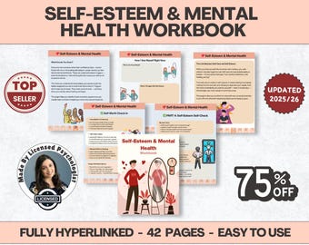 Self Esteem Worksheets, Confidence Building Workbook, Self Confidence Therapy, People Pleasing, Communication Skills & Boundary Setting
