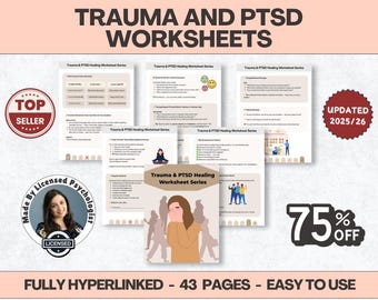 Werkboek trauma- en PTSS-healing, therapiewerkbladen (digitale download)