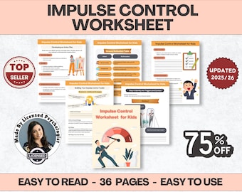 Impulse Control Mega Bundle Arbeitsbuch, Emotionale Regulierung, Therapie Arbeitsblätter, ADHD, DBT, Ratgeber, Jugendliche, Erwachsene, Exekutivfunktion