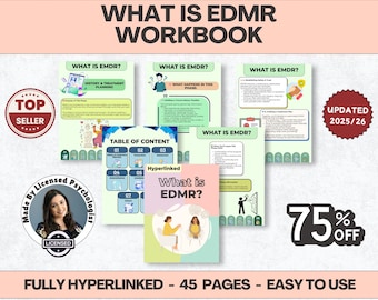 EMDR Therapy Workbook for Therapist, 45+ Pages, 07+ Topics, Hyperlinked, (Digital Download) PDF