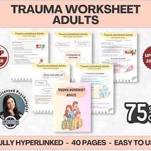 Hyperlinked Trauma Workbook Bundle, Healing from Trauma, Adult Trauma, PTSD, Therapy Worksheets, Trauma Processing, Trauma Therapy, Complex