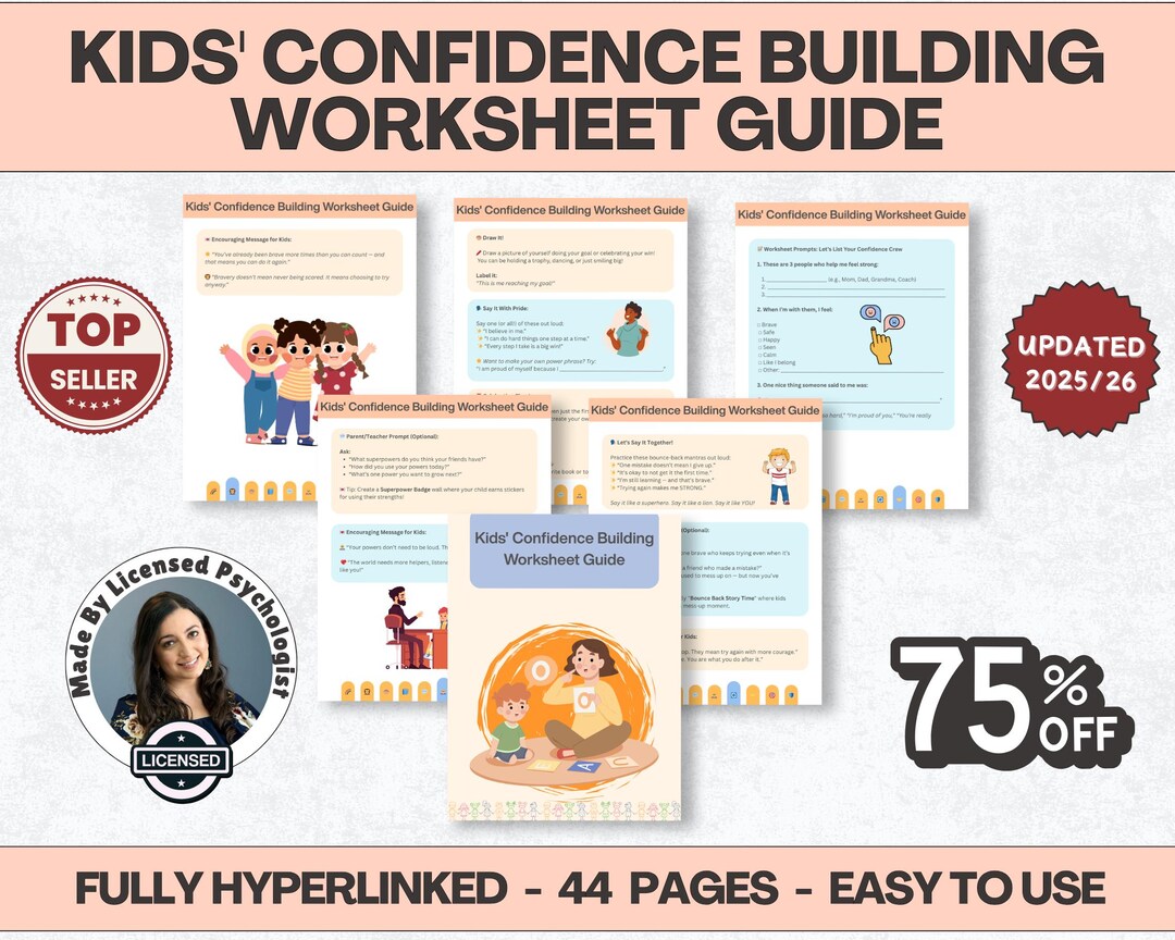 Kids Confidence Building Worksheet | Self Esteem, Emotional Growth ...