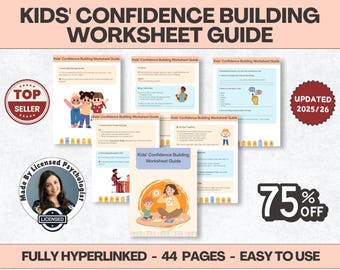 Kids Confidence Building Worksheet | Self Esteem, Emotional Growth (Digital Download)