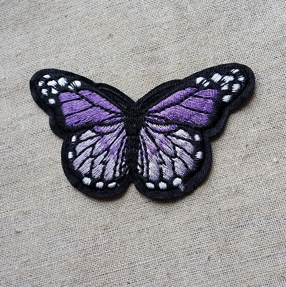 Butterfly patch Purple butterfly patches for Jeans Iron on Etsy