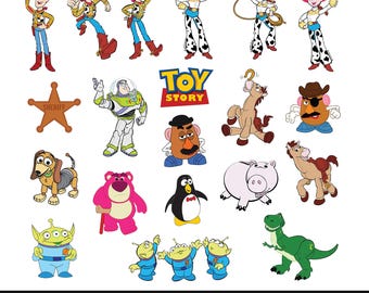 20 pcs. Toy Story Designs SVG Bundle, Toy Story Characters Clipart PNG, Cricut Cut File DXF Instant Digital Download eps pdf