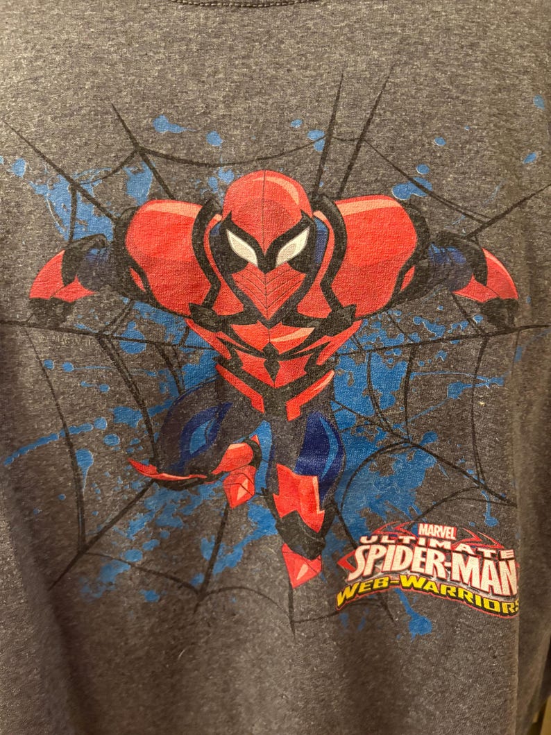 Marvel Spider-Man Web Warriors T-Shirt – Men’s Charcoal Gray Graphic Tee – Superhero Marvel Comics image 4
