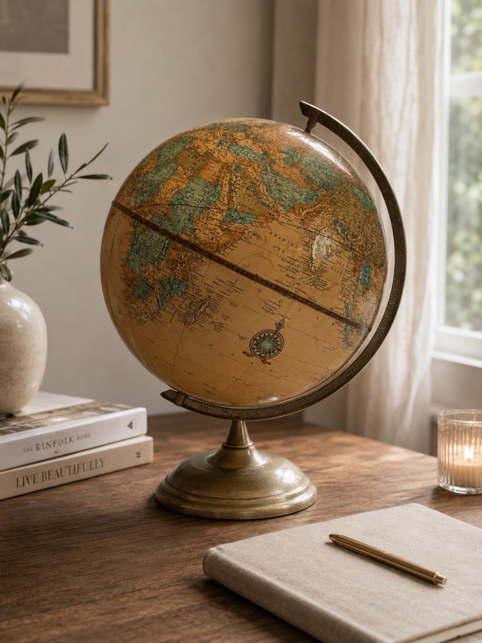 Vintage Cram’s Imperial World Globe | Mid-Century Desk Globe | Classic Office Decor | Educational Geography Display