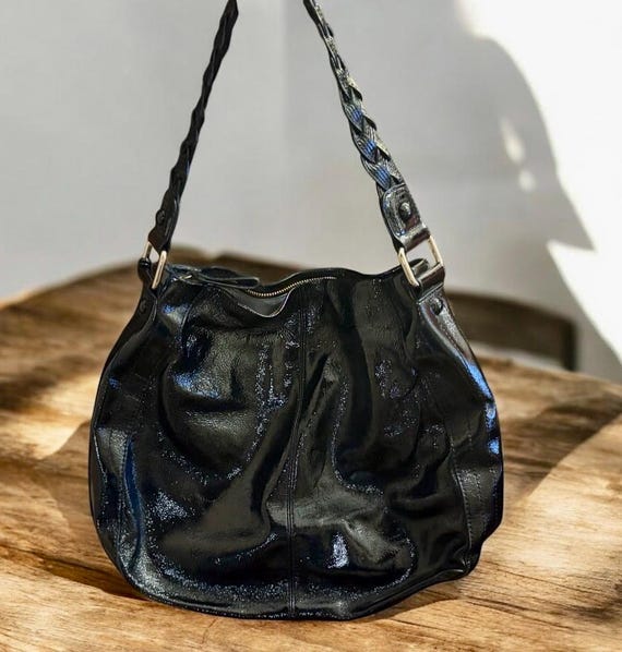 Sac à Main Vintage Elliott Lucca En Cuir Tressé Jaune - Occasion Bon état