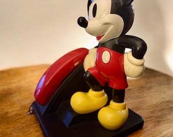 未使用 美品Disney ミッキー電話1990年代懐かしのレトロ電話 