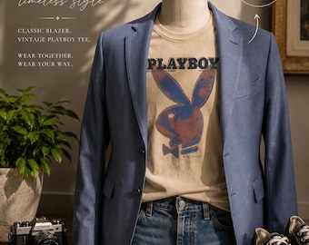 Herr 44R Blå Kavajjacka | Mönstrad Fodrad Sportjacka | Skräddarsydd Lag-på-lager-plagg | Smart Casual Herrstil