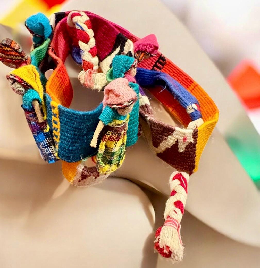 Vintage Guatemalan Worry Doll Tie Belt – One Size Handmade  display picture 1