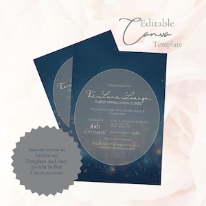 The Luxe Lounge | VIP Client Appreciation Invitation | Corporate Event Invitation | Client Event Invitation | Editable Canva Template