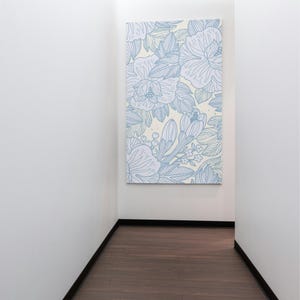 Pastell Blaue Blumen Wandkunst - Minimalistisches Poster, Blumendruck für Schlafzimmer, Wohnzimmer oder Büro - Digitaler Download Dekor