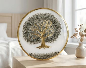 Handcrafted Pyrite Money Tree Wall Art – Feng Shui Wooden Decor