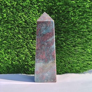 Rare Ruby Kyanite Crystal Tower – Soft Pink Blue Obelisk, Artistic Gem Display Stone