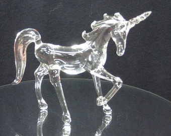 Small prancing glass unicorn