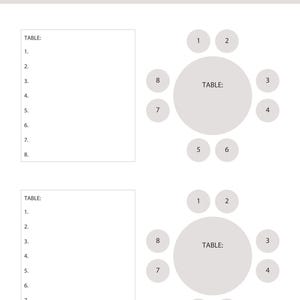 LIMITED OFFER! Wedding Seating Plan for Round Tables – Instant Download ...